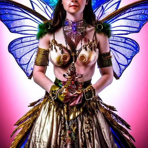 Prompt: photo of a beautiful fairy queen with ornate bejewelled armour, highly detailed, 4k, HDR,