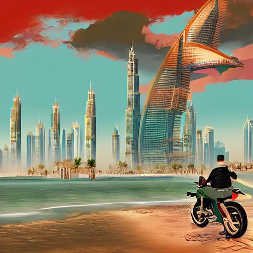 Image similar to gta : dubai, by lillian liu