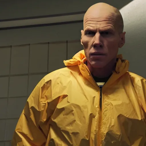 Image similar to Live Action Still of Jerma in Breaking Bad, real life, hyperrealistic, ultra realistic, realistic, highly detailed, epic, HD quality, 8k resolution, body and headshot, film still