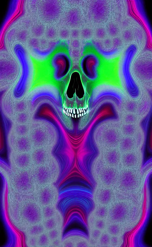 Image similar to skull made of Fractal flame, psychedelic