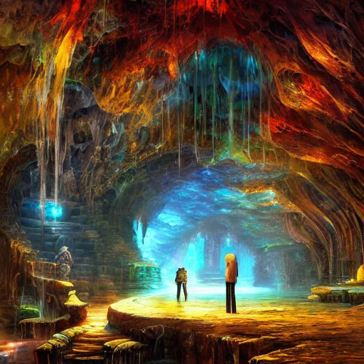 Prompt: underground lake cryengine render by android jones, james christensen, rob gonsalves, leonid afremov and tim white