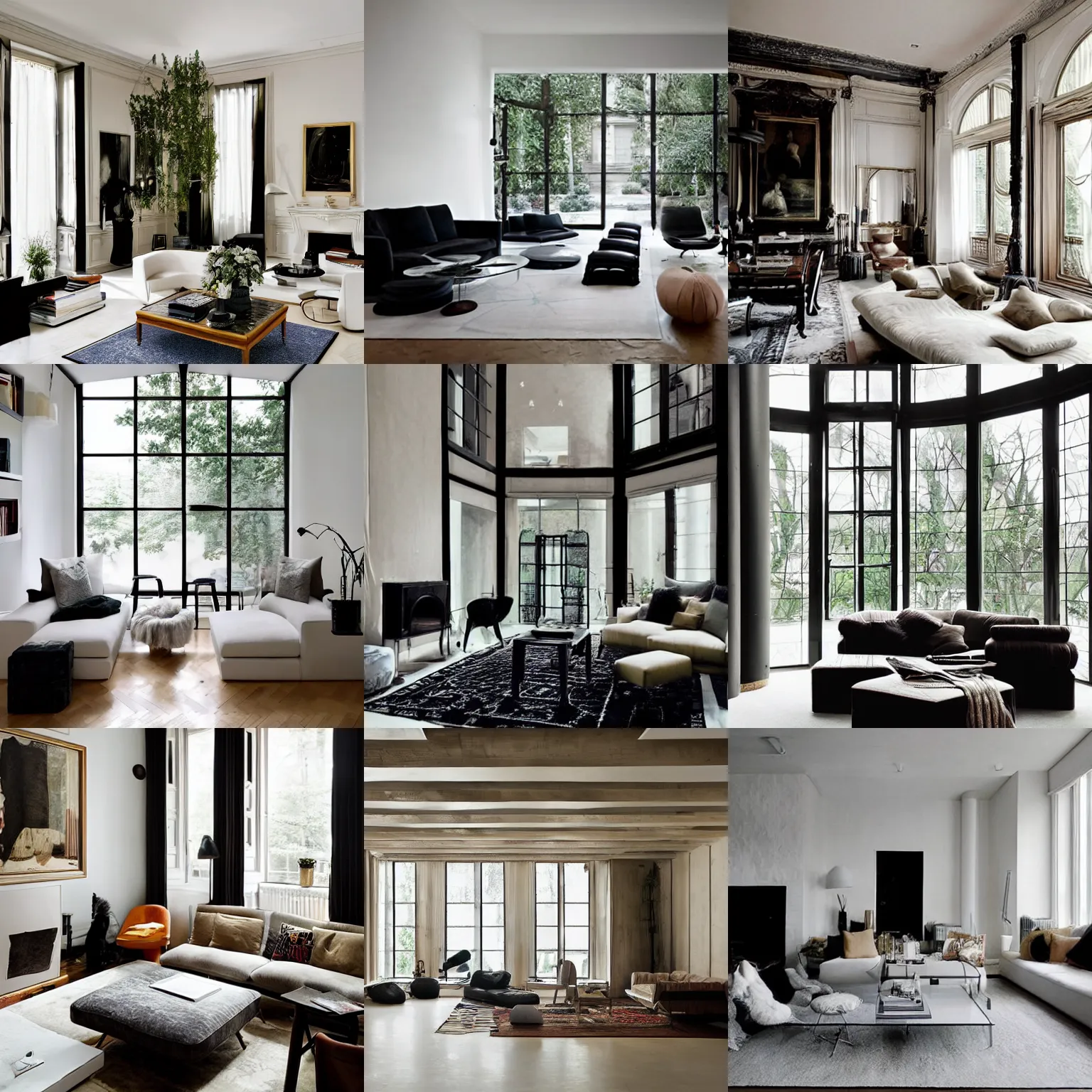 Prompt: cozy indoor space designed by balenciaga