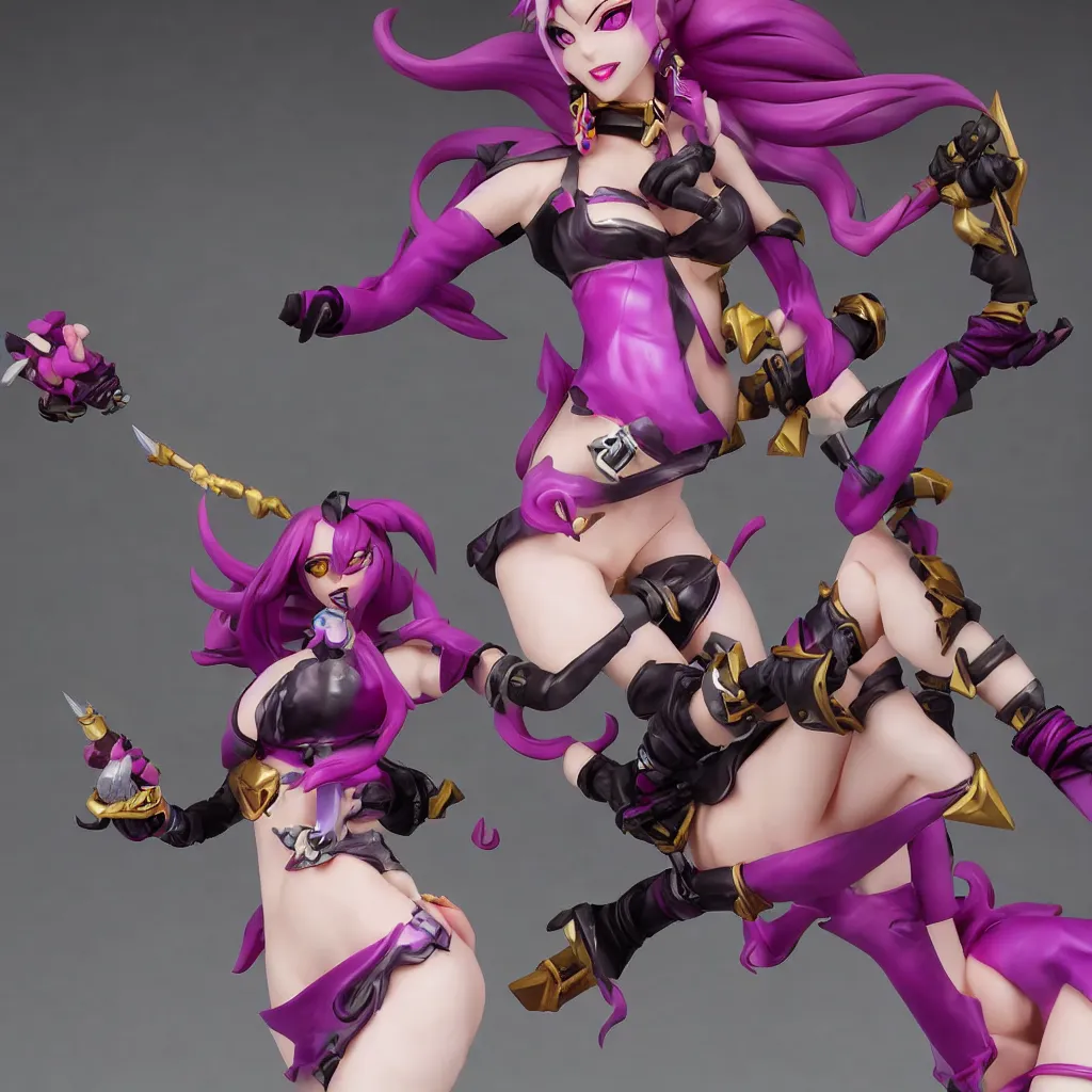 Image similar to jinx from league of legends, figurine, photograph