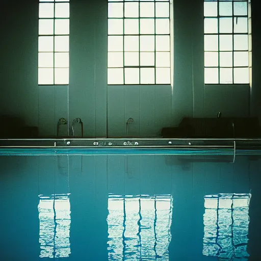 Image similar to an empty indoor swimming, 35mm film