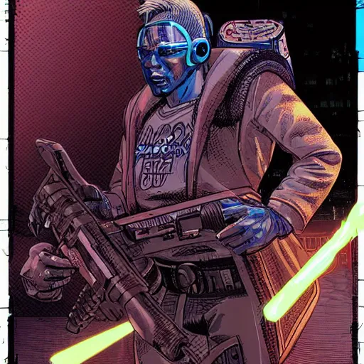 Prompt: hector, a cyberpunk assassin wrestling cops, centered in the frame, cyberpunk concept art by Jean Giraud and josan gonzales, digital art, highly detailed, intricate, sci-fi, sharp focus, Trending on Artstation HQ, deviantart, 4K UHD image
