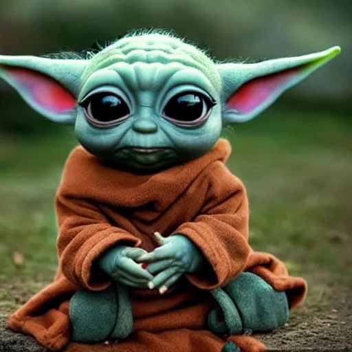 Prompt: cute baby yoda muppet, intricate detail, beautiful aesthetic, photorealistic, award winning professional cinematic composition, dramatic lighting, 8 k