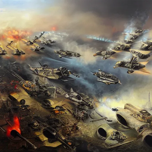 Image similar to world war in the year of 2 0 7 0, oil painting, highly detailed