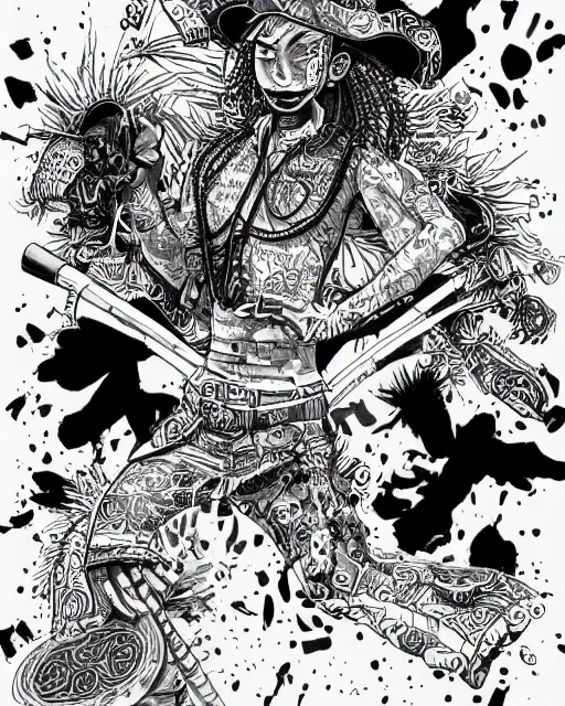 Image similar to highly detailed ink illustration of a korean poker player, b & w clean shaped illustration by kim jung gi, ric estrada, ron english and eiichiro oda