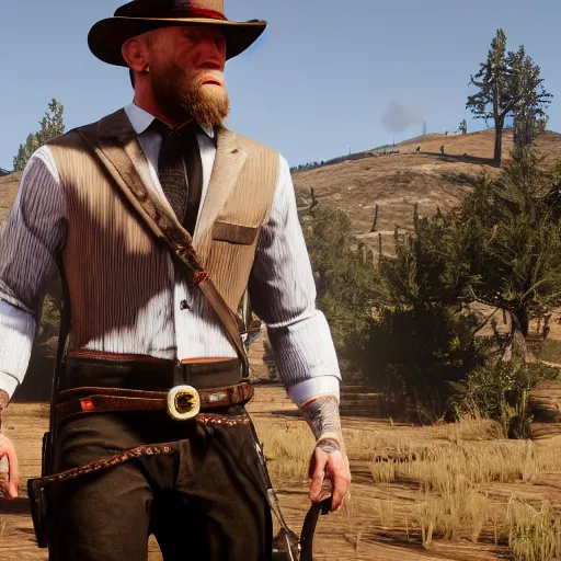 Image similar to Connor McGregor in red dead redemption 2 very detailed 4k quality super realistic