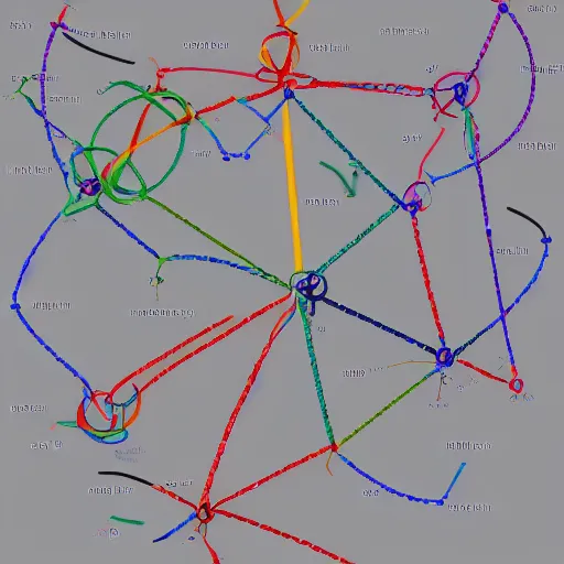 Image similar to a treatise on quantum graph theory, highly detailed with diagrams