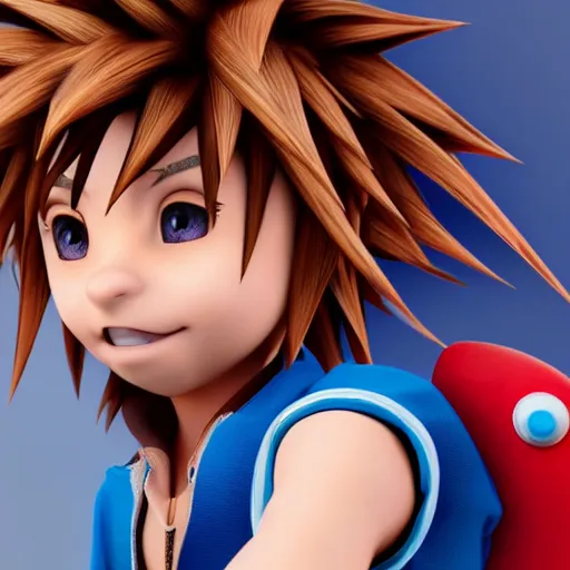 Image similar to photorealistic sora from kingdom hearts, octane render, ultra detailed, photorealistic render