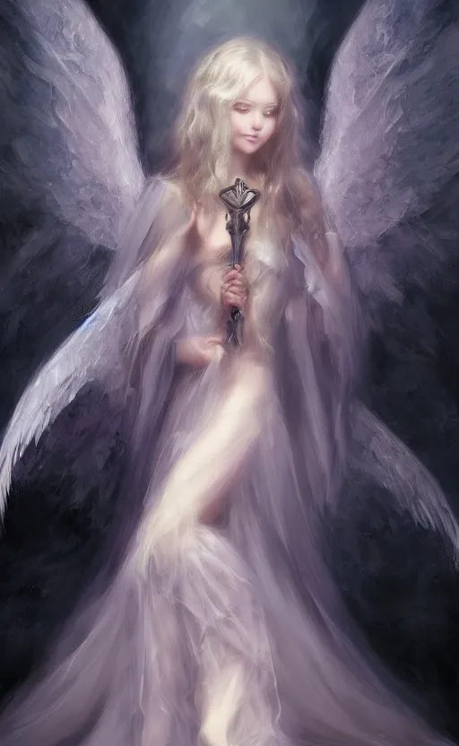 Image similar to Angel knight gothic girl. By Konstantin Razumov, Fractal flame, chiaroscuro, highly detailded