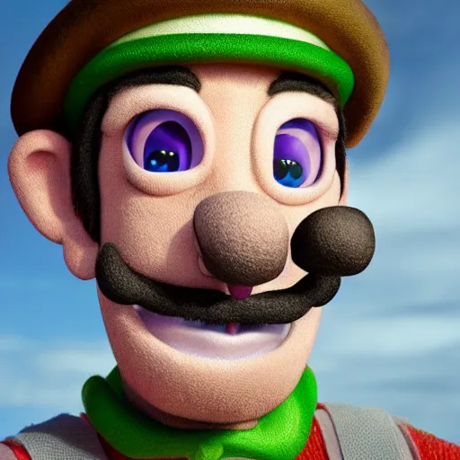 Image similar to stunning award winning hyperrealistic hdr 8 k highly detailed portrait photo of waluigi as a real human