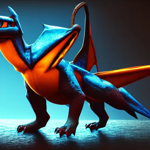 Image similar to photography of a realistic charizard animal, ultra detailed, 8 k, cinematic lighting, natural background, trending on artstation, pokemon