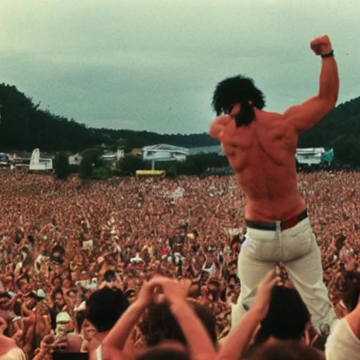 Image similar to hulk performing at woodstock