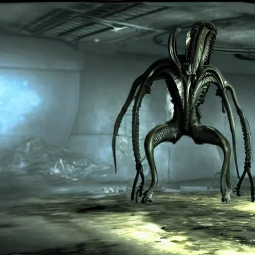 Image similar to Xenomorph in Fallout 3, screenshot, gameplay