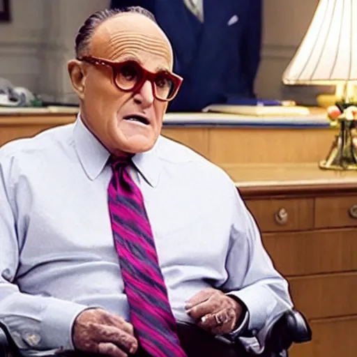 Image similar to film still of rudy giuliani in the new mean girls movie, 4 k