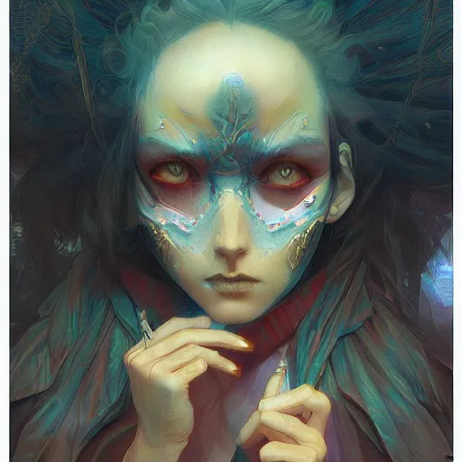 Prompt: original jean giraud digital art painting pastel goth aesthetic, psychedelic creepy kawaii, matte painting, krenz cushart