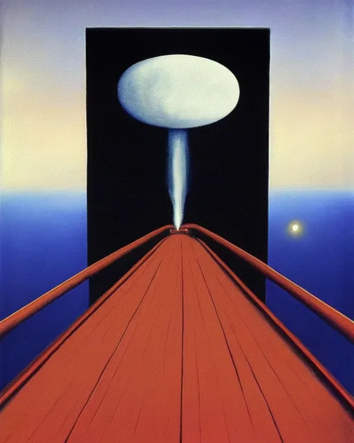 Image similar to harry potter on the bridge of the uss enterprise painting by magritte