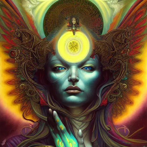 psychedelic dmt angel artwork of esao andrews, frank | Stable Diffusion