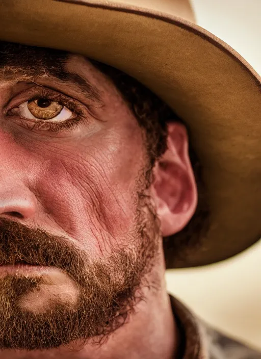 Prompt: closeup portrait of desperate dan (cowboy), zeiss lens, detailed, symmetrical, centered, fashion photoshoot, by Annie Leibovitz and Steve McCurry, David Lazar, Jimmy Nelsson, Breathtaking, 8k resolution, extremely detailed, beautiful, establishing shot, artistic, hyperrealistic, beautiful face, octane render