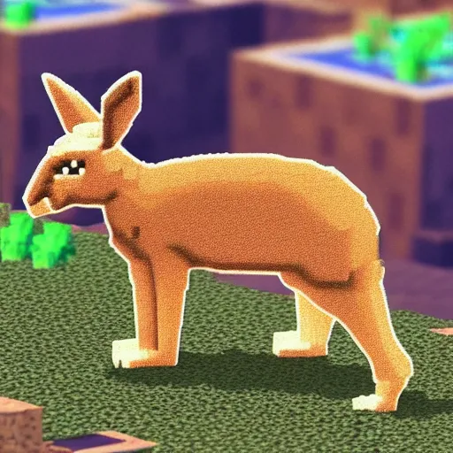Prompt: a minecraft kangaroo