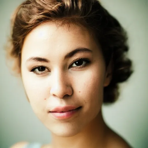 Image similar to a beautiful woman, portrait photograph, nikon 3 5 mm, photograph