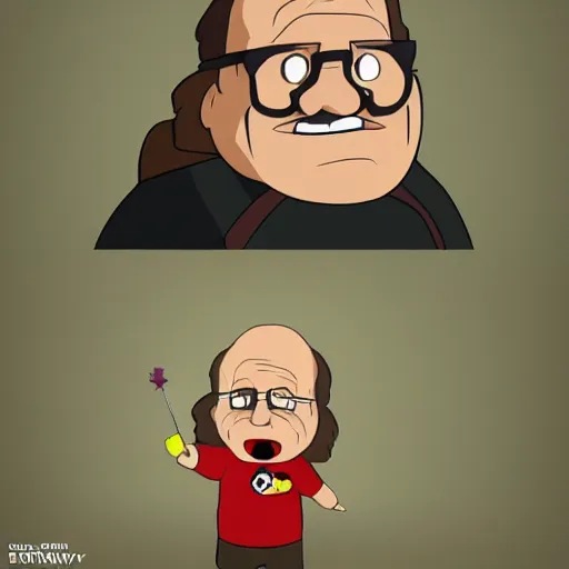 Prompt: danny devito as a character in the kids tv show gravity falls, trending on artstation