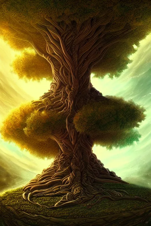 Image similar to tree of life, future, time travel, illustration, high quality, details, intricate, atmosphere, highly detailed, cinematic, digital painting, deviantart, cinematic, concept art