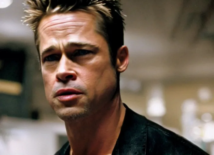 film still of Brad Pitt as Robert Paulson!!!! in Fight | Stable Diffusion