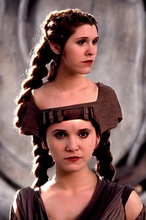 Prompt: young Carrie fisher as padme amidala in attack of the clones