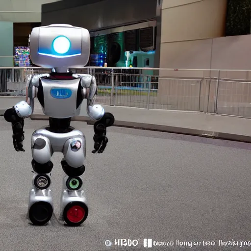 Prompt: <robot hd attention-grabbing desire='hugs' traits='fluffy cute adorable' location='las vegas convention center'>i think this robot is following me</robot>