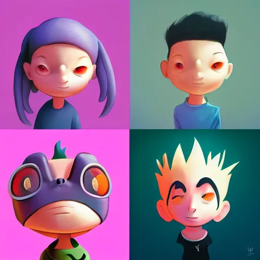 Image similar to face icon stylized minimalist rugrats, loftis, cory behance hd by jesper ejsing, by rhads, makoto shinkai and lois van baarle, ilya kuvshinov, rossdraws global illumination