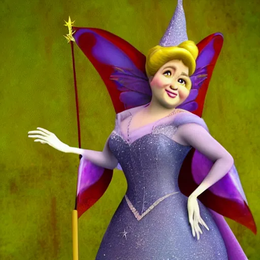 Prompt: “Fairy Godmother from Shrek, highly detailed”