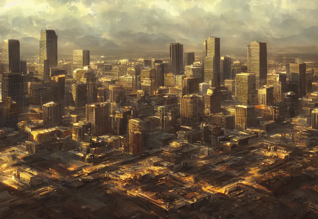 Image similar to denver, colorado, artstation, high detail, dramatic lighting