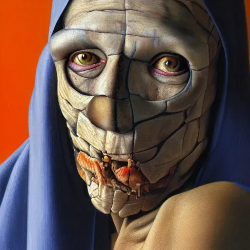 Prompt: leper messiah. by gerardo dottori, hyperrealistic photorealism acrylic on canvas