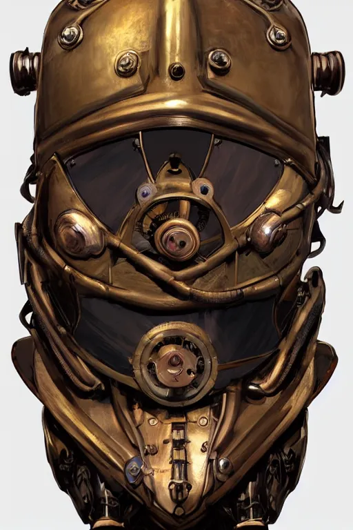 Image similar to steampunk helmet fantasy art mask robot ninja stylized digital illustration sharp focus, elegant intricate digital painting artstation concept art global illumination ray tracing advanced technology chaykin howard and campionpascale and cooke darwyn and davis jack