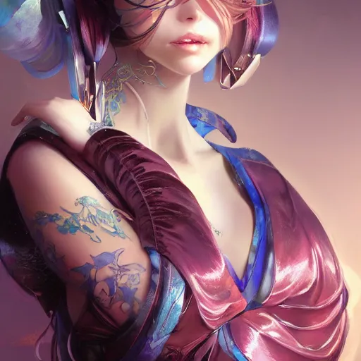 Image similar to ultra realistic illustration, jinx from arcane anime, intricate, elegant, highly detailed, digital painting, artstation, concept art, smooth, sharp focus, illustration, art by artgerm and greg rutkowski and alphonse mucha and wlop