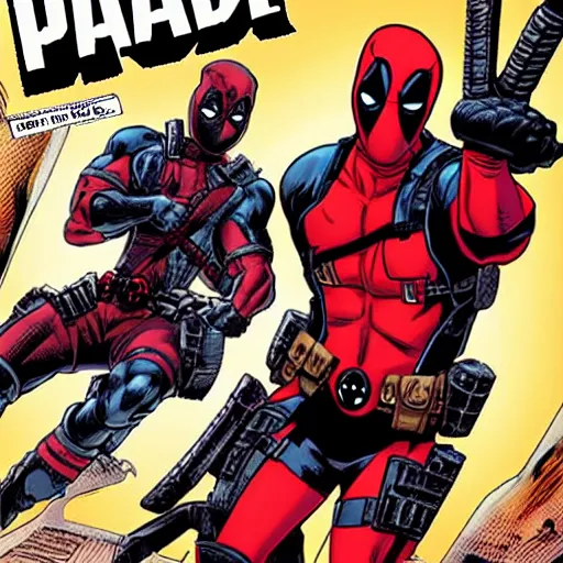 Prompt: deadpool comic, by shonen jump, comic book art