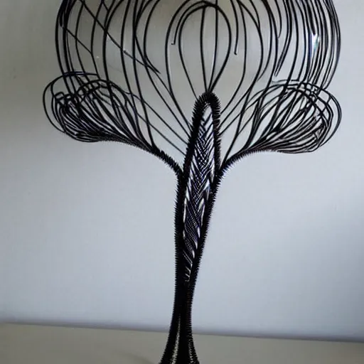Image similar to futuristic contemporary wire tree, art deco, art nouveau, intricate, elaborate, highly detailed, dramatic lighting