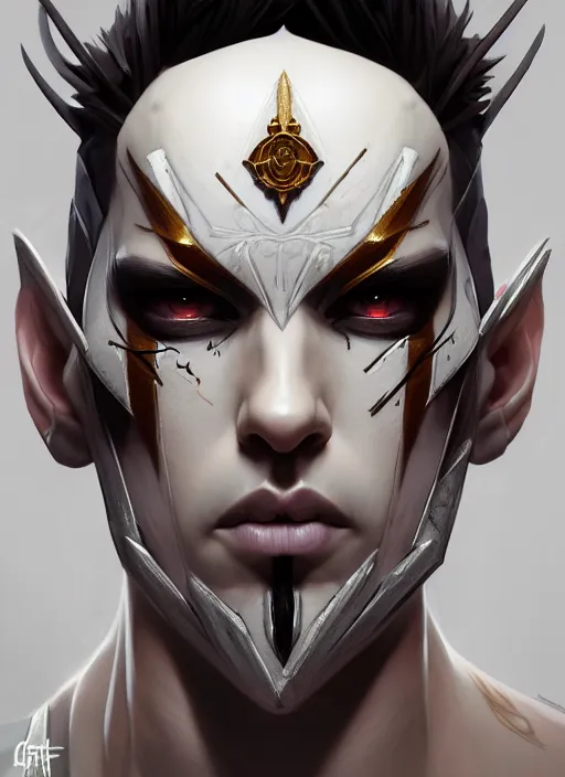 Image similar to symmetry!! portrait of crowned! borderlands 3 ( male ) psycho, ( piercings ), intricate, elegant, highly detailed, digital painting, artstation, concept art, smooth, sharp focus, illustration, art by artgerm and greg rutkowski and alphonse mucha, 8 k