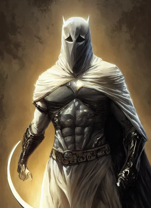 Image similar to digital _ painting _ of _ moon knight _ by _ filipe _ pagliuso _ and _ justin _ gerard _ symmetric _ fantasy _ highly _ detailed _ realistic _ intricate _ port