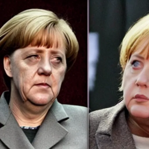 Image similar to Angela Merkel dressed as Eminem in the movie 8 mile, movie still