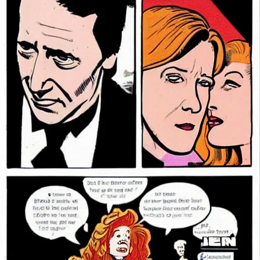 Image similar to comic strip about fox mulder and dana scully by jean giraud