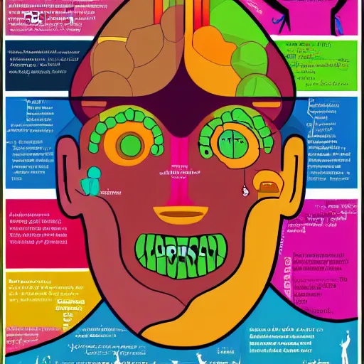 Image similar to infographic map of Human psychodelic system