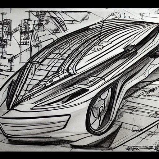 futuristic cars drawings