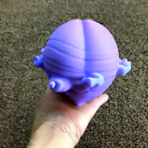 Image similar to a 3d printed plumbus, fresh from the printer