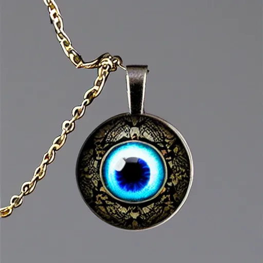 Image similar to necro eyeball artnouveau necklace