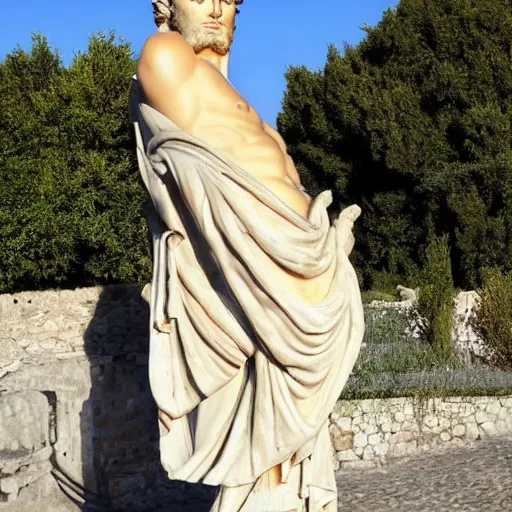 Prompt: gigachad greek statue