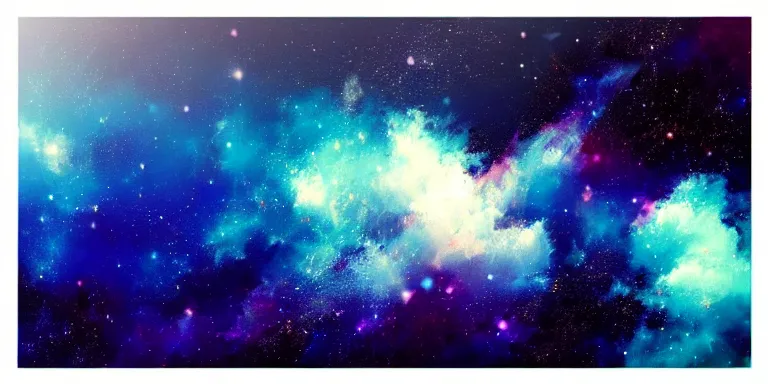 Image similar to a beautiful dramatic abstract acrylic high contrast painting on a white background of geometric shaped nebula by viktoria lapteva trending on artstation